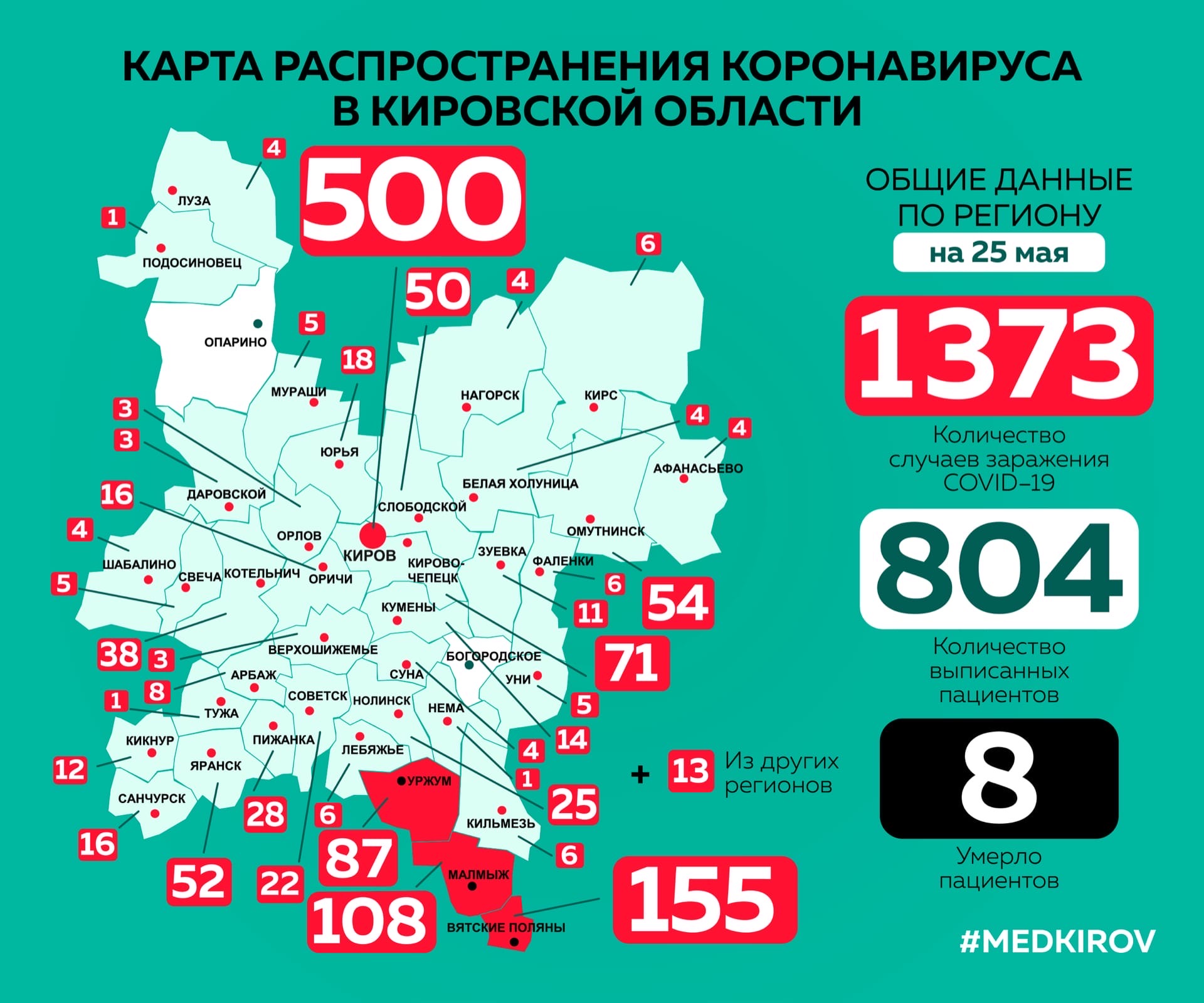 Коронавирус пришел в Даровской и Подосиновский районы