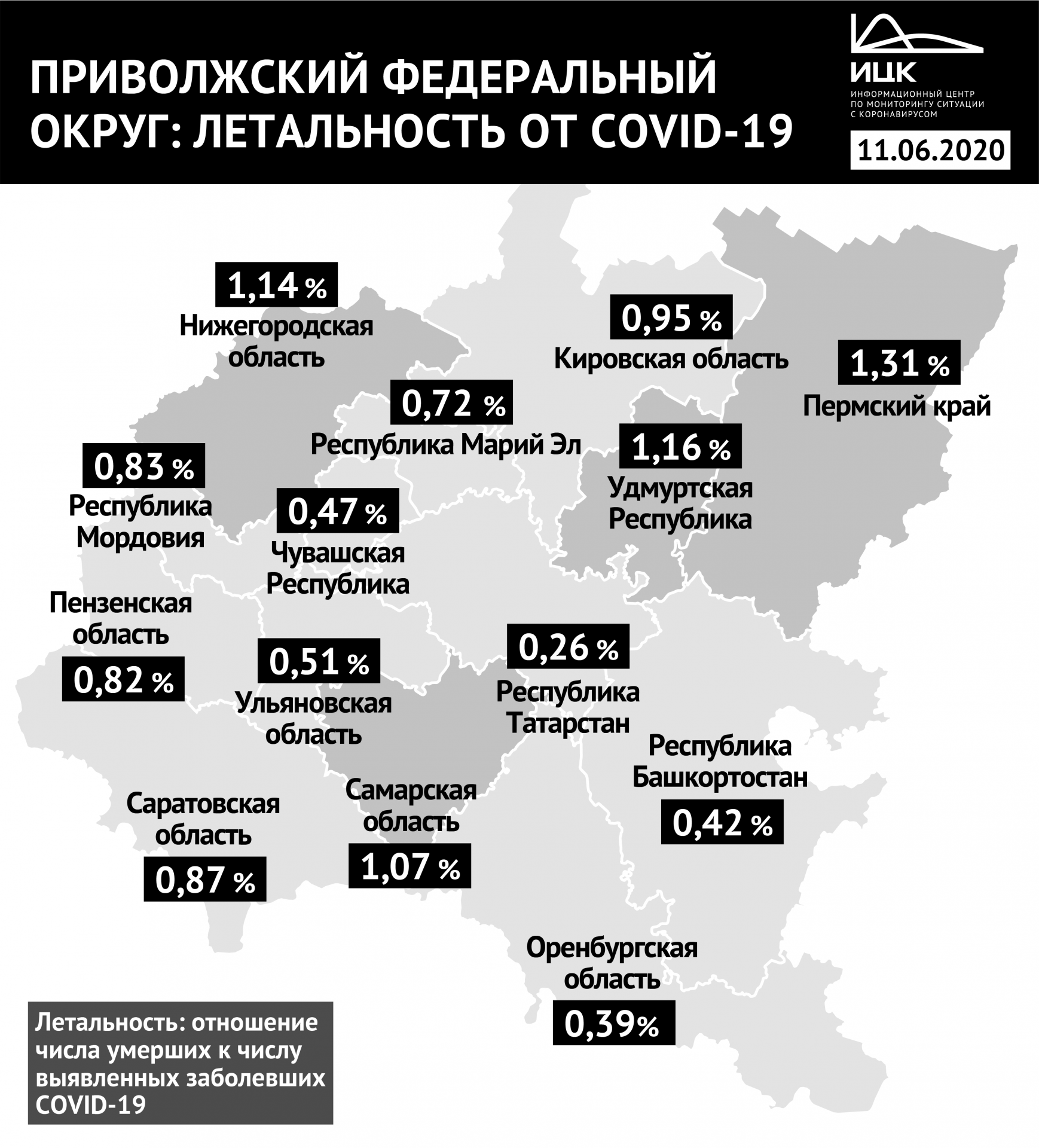 Кировская область поднялась на 5 место в ПФО по летальности от COVID-19