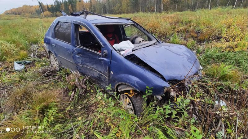 В Кировской области «Рено» перевернулось в кювет