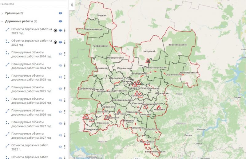 В Кировской области создали карту ремонта дорог