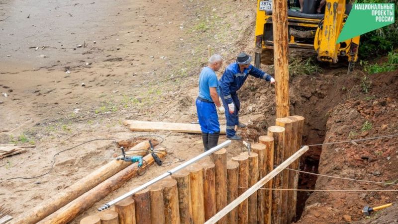 Берег пруда в парке имени Кирова укрепляют стволами 900 лиственниц