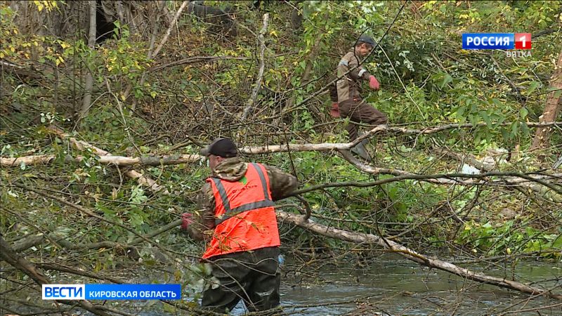 В Кирове расчищают берега реки Хлыновки